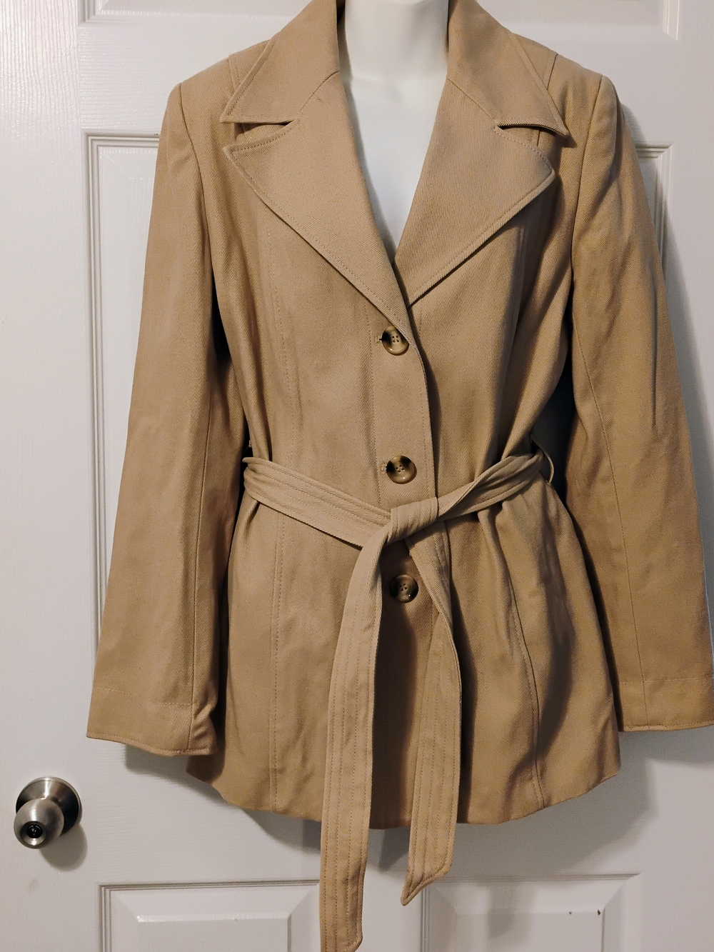New York & Company Tan Belted Trench Jacket